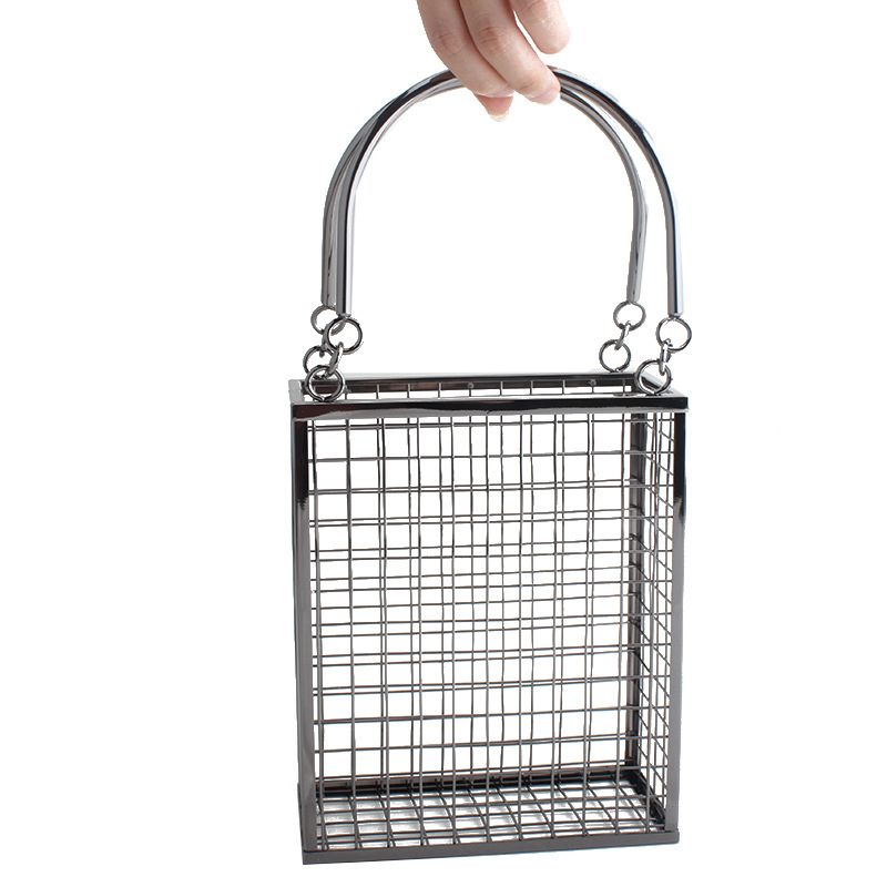 Mesh Strap Metal - Bolso de hombro hueco de Metal
