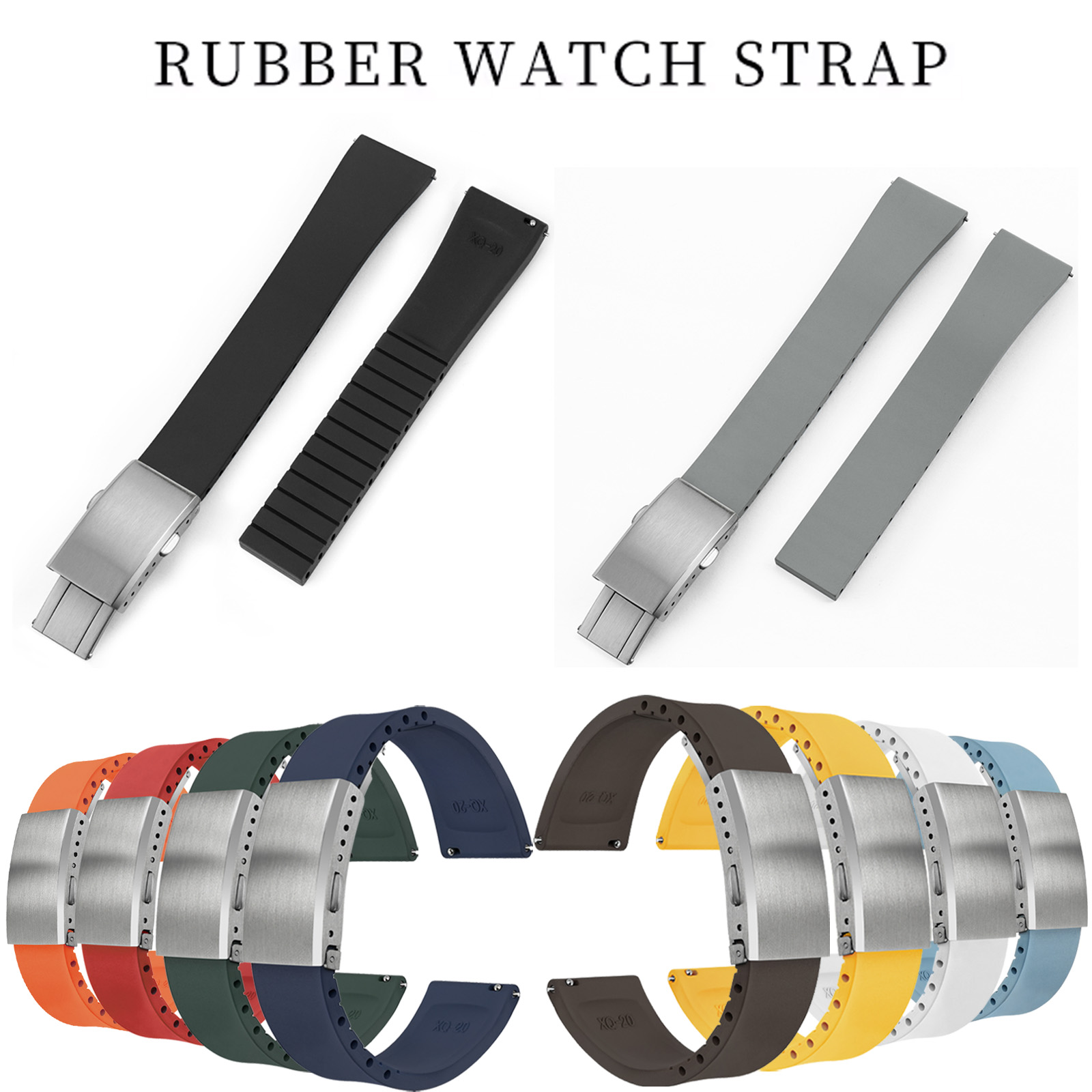 Suede Strap Watch - Correa de reloj de goma fluorada