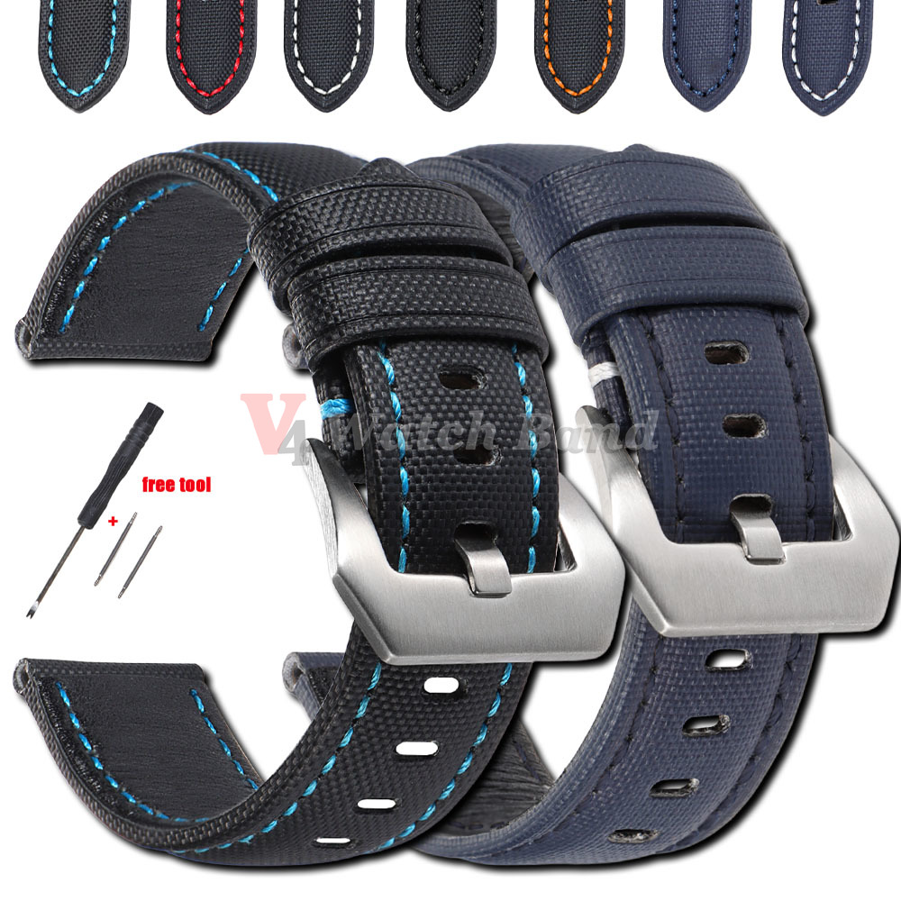 Leather Watch Band Men - Correa de nailon para reloj de