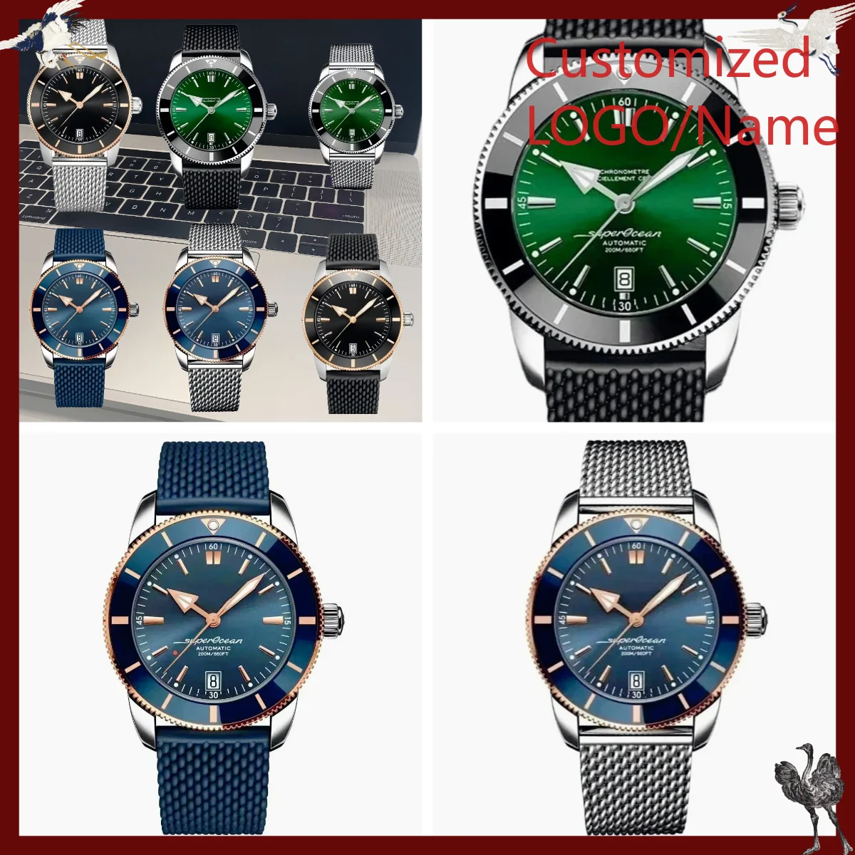 Stainless Bracelet Diver - Reloj Mecánico Automático Deportivo Personalizado A1212