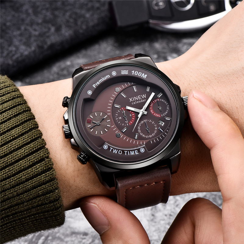 Relojes originales de marca XI - Leather Watch Band Men reseña y precio