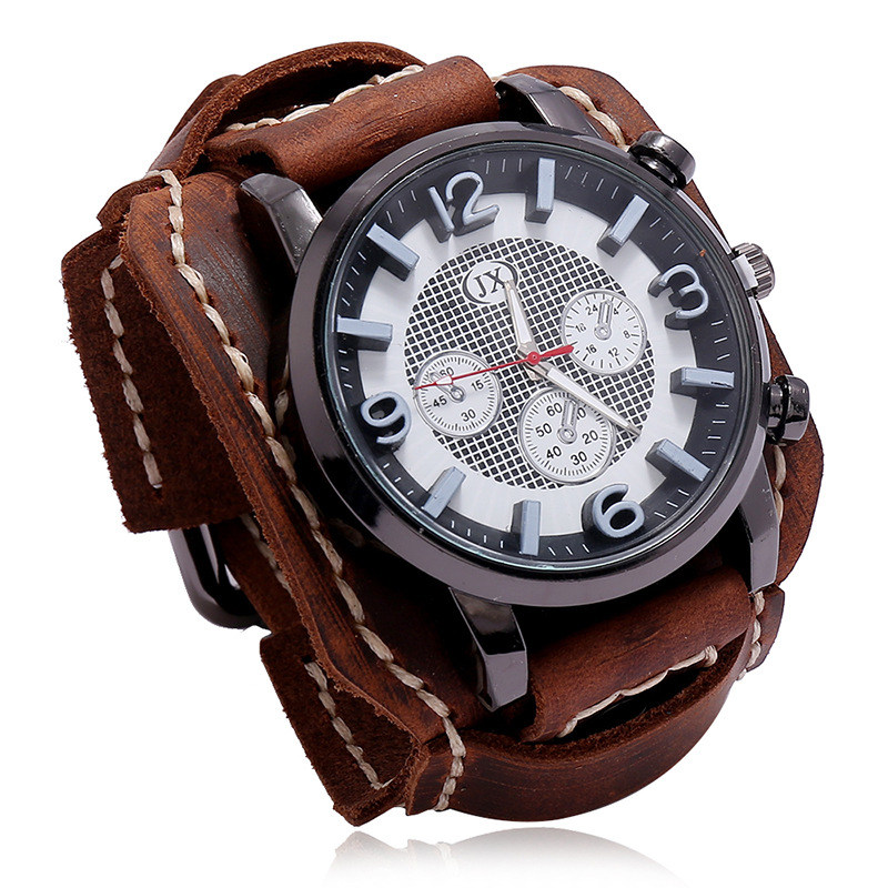 Nuevos relojes Retro para homb - Leather Watch Band Men reseña y precio