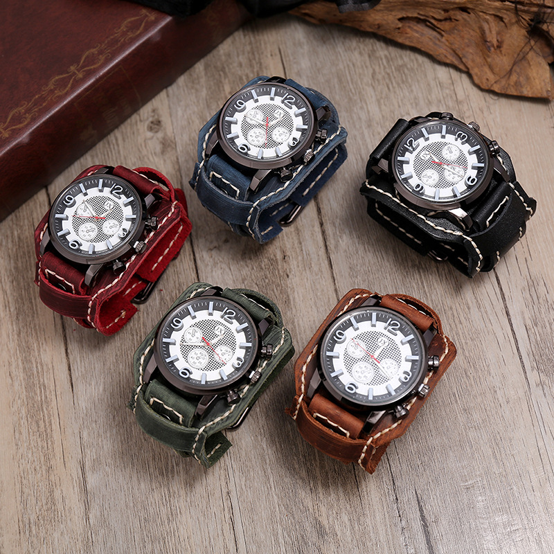 Nuevos relojes Retro para homb - Leather Watch Band Men reseña y precio