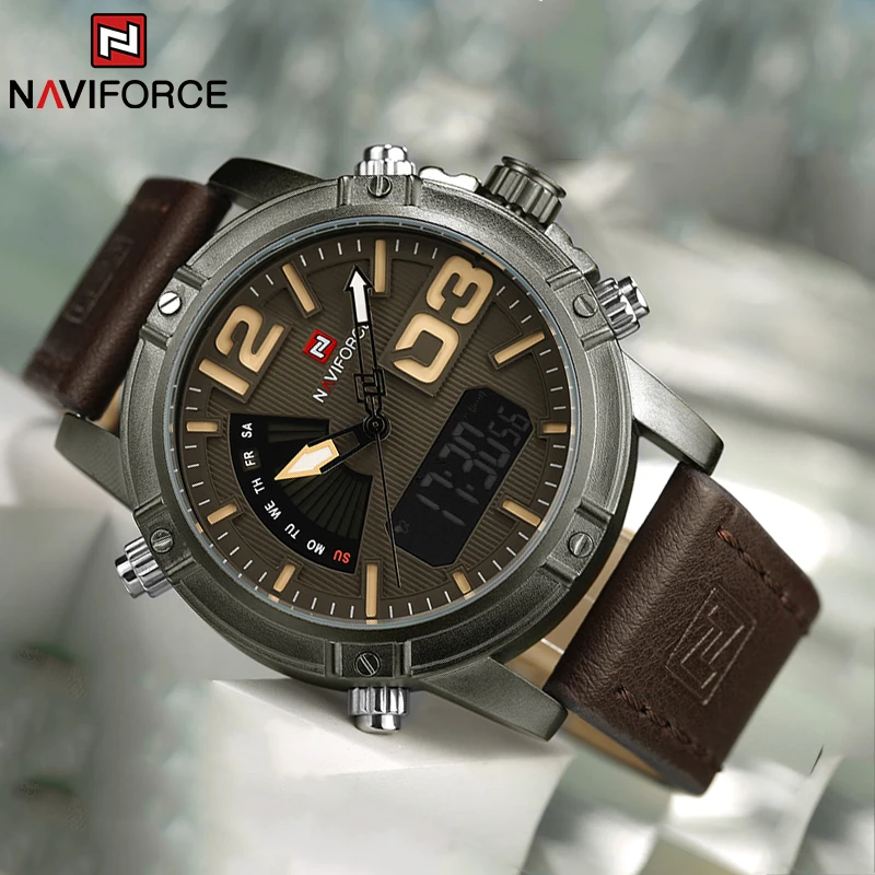 NAVIFORCE, reloj para hombre d - Leather Watch Band Men reseña y precio
