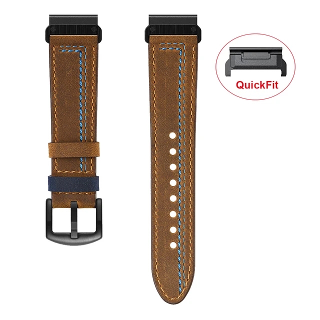 Correa de cuero genuino de 22m - Leather Strap Quick Release reseña y precio