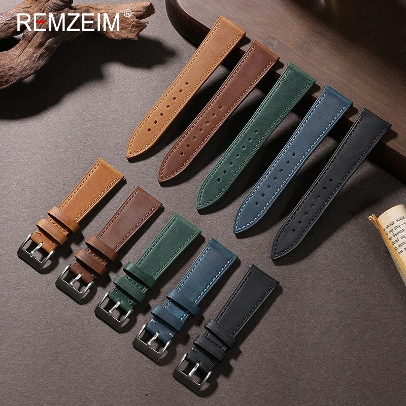 Crazy Horse-Correa de cuero de - Leather Strap Quick Release reseña y precio