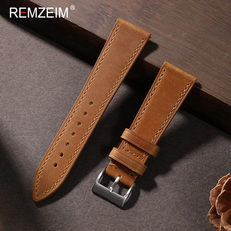 Crazy Horse-Correa de cuero de - Leather Strap Quick Release reseña y precio