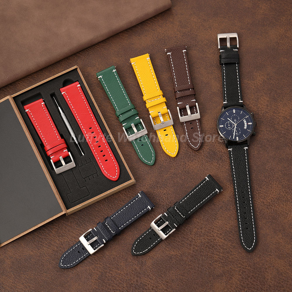 Correa de textura de lichi de  - Leather Strap Quick Release reseña y precio