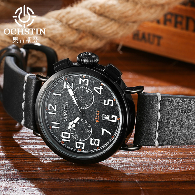 Reloj de pulsera de cuarzo par - Leather Watch Band Men reseña y precio